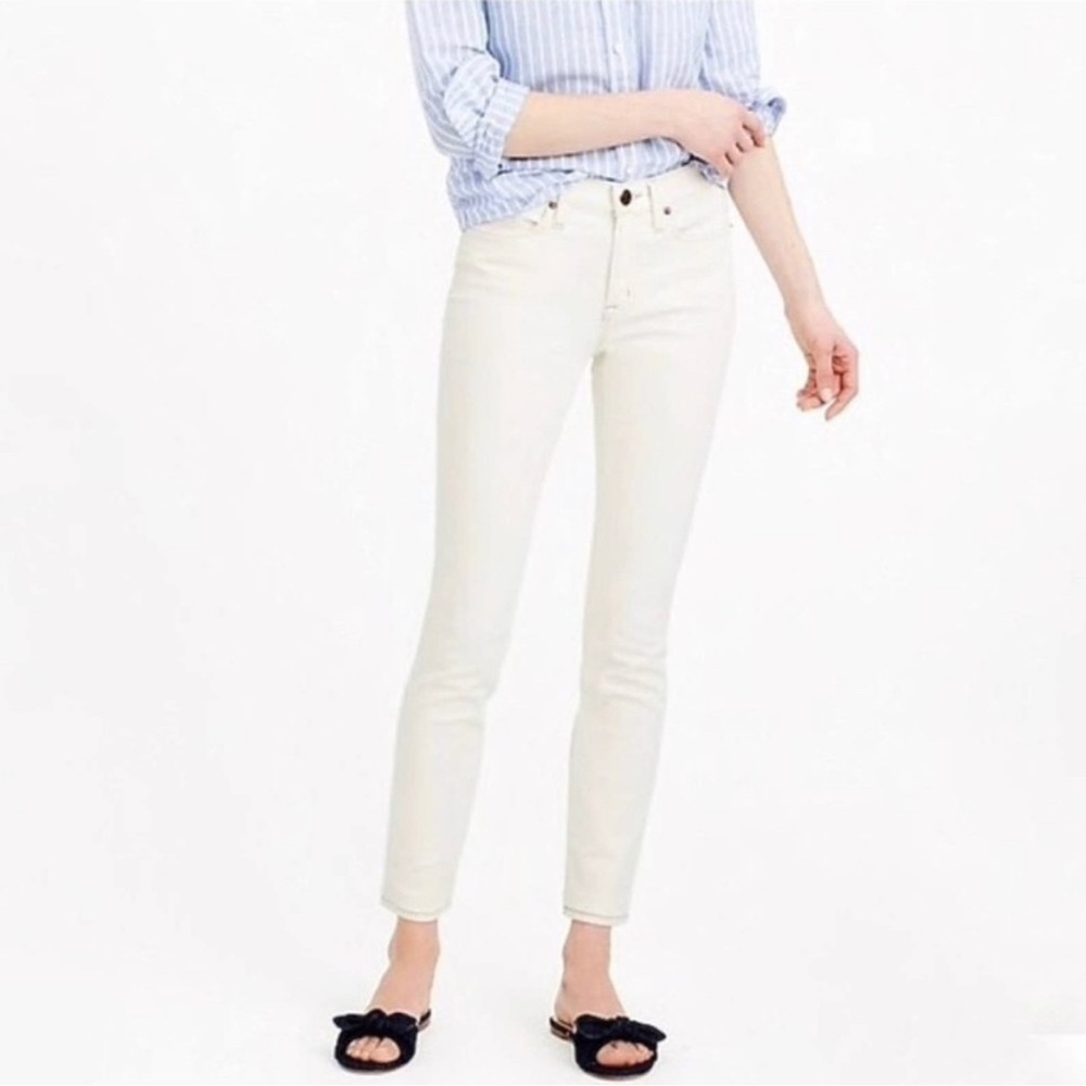 EUC J. Crew Off-white Toothpick Ankle Skinny Jeans Size 32